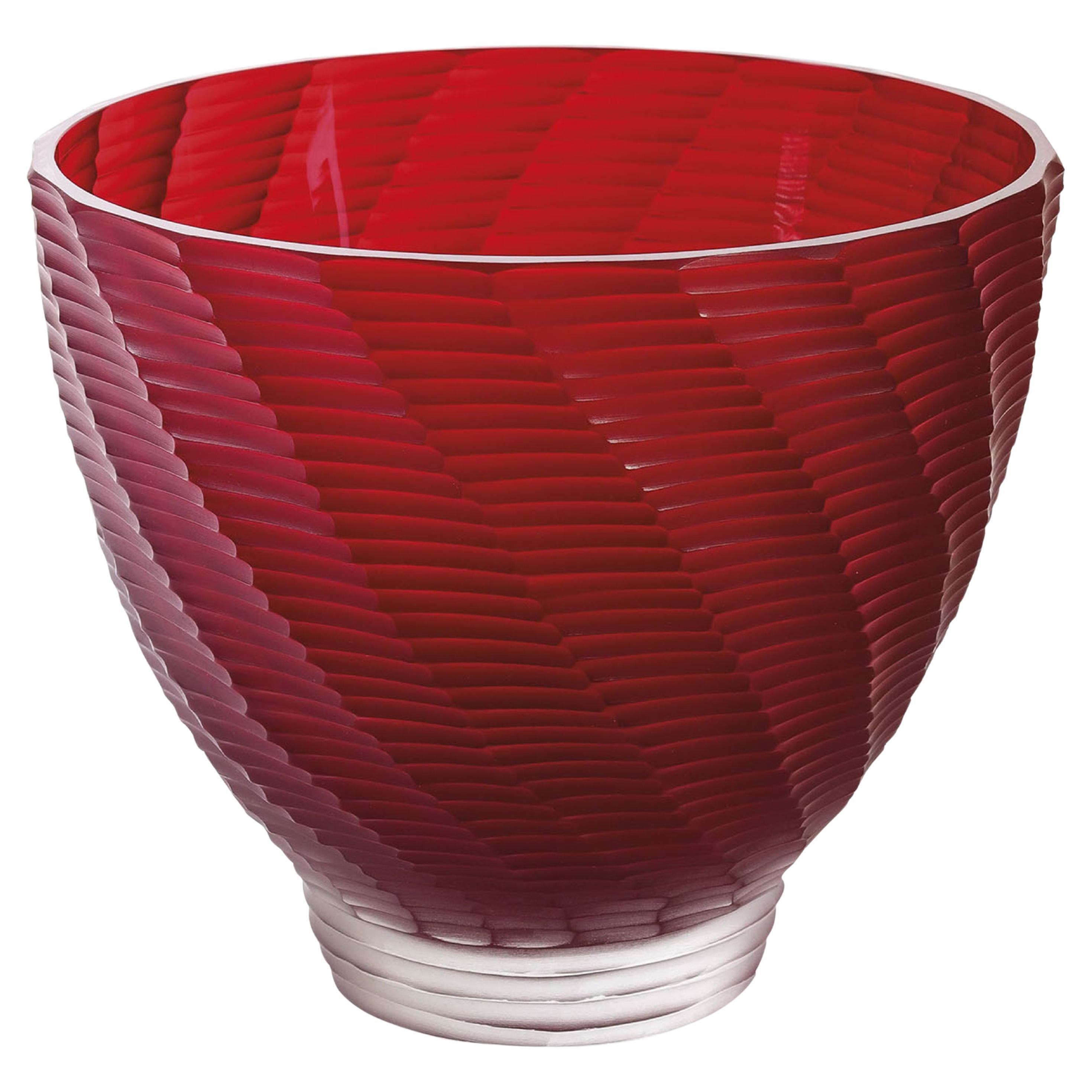 Vase en verre de Murano rouge