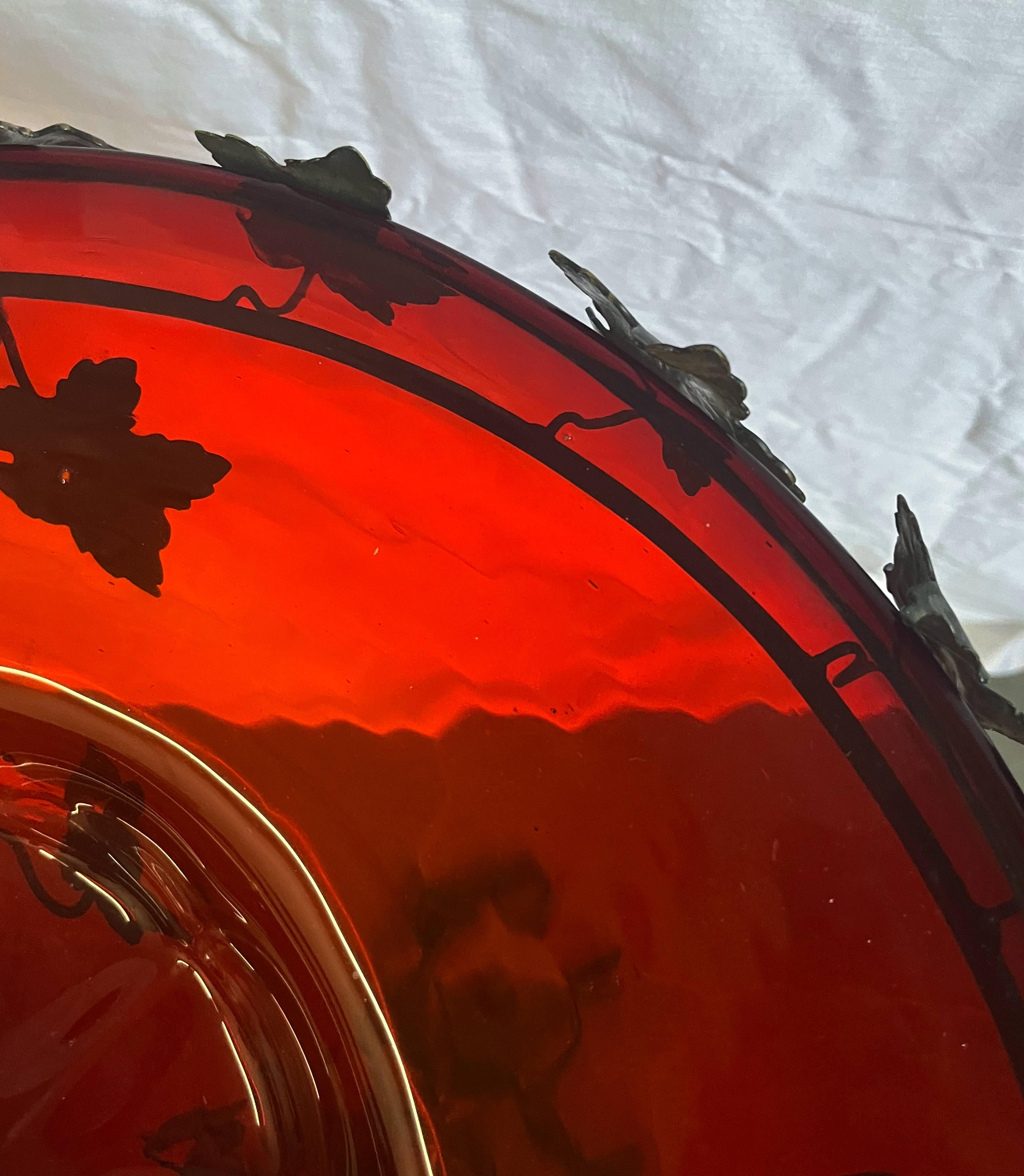 Red Murano Iron Grape Vines Pedestal by Umberto Belloto For Sale 3