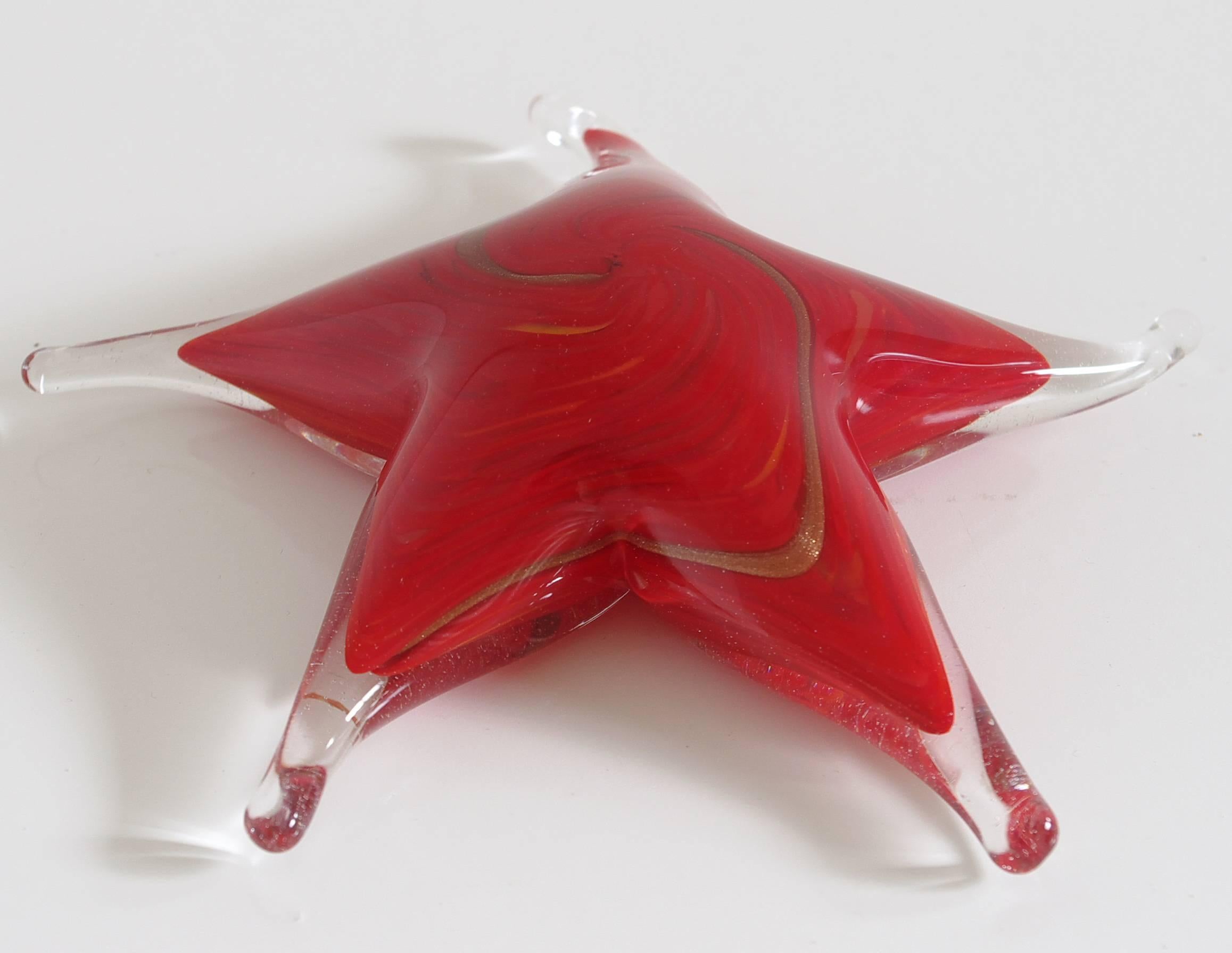 Modern Red Murano Star Paperweight FINAL CLEARANCE SALE