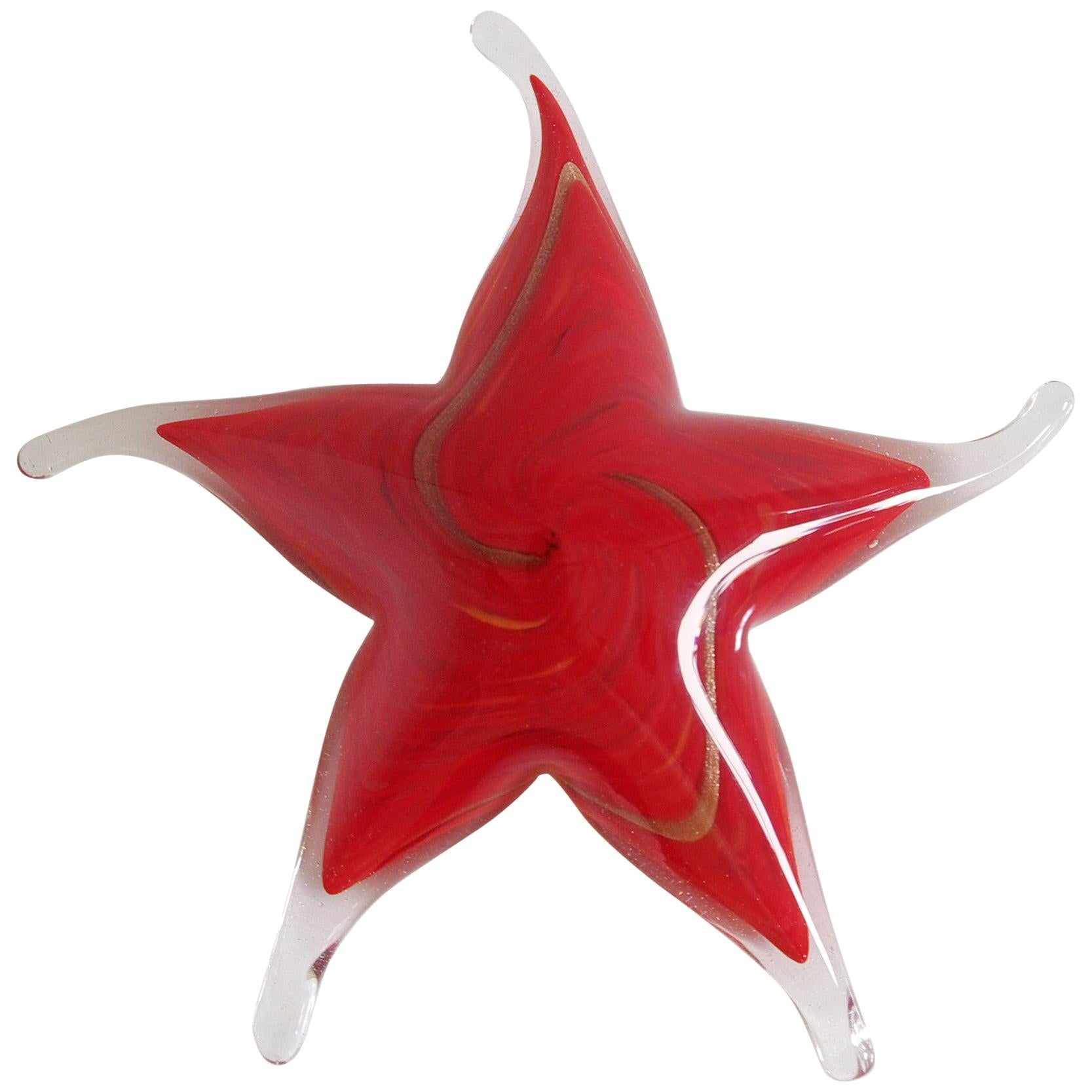 Red Murano Star Paperweight FINAL CLEARANCE SALE