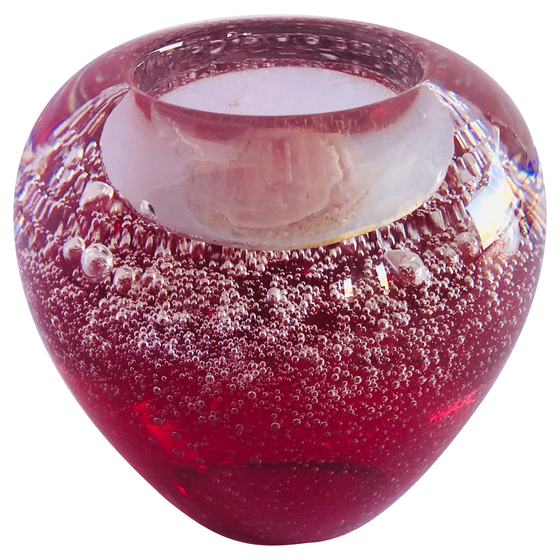 Red Murano Tealight Holder FINAL CLEARANCE SALE