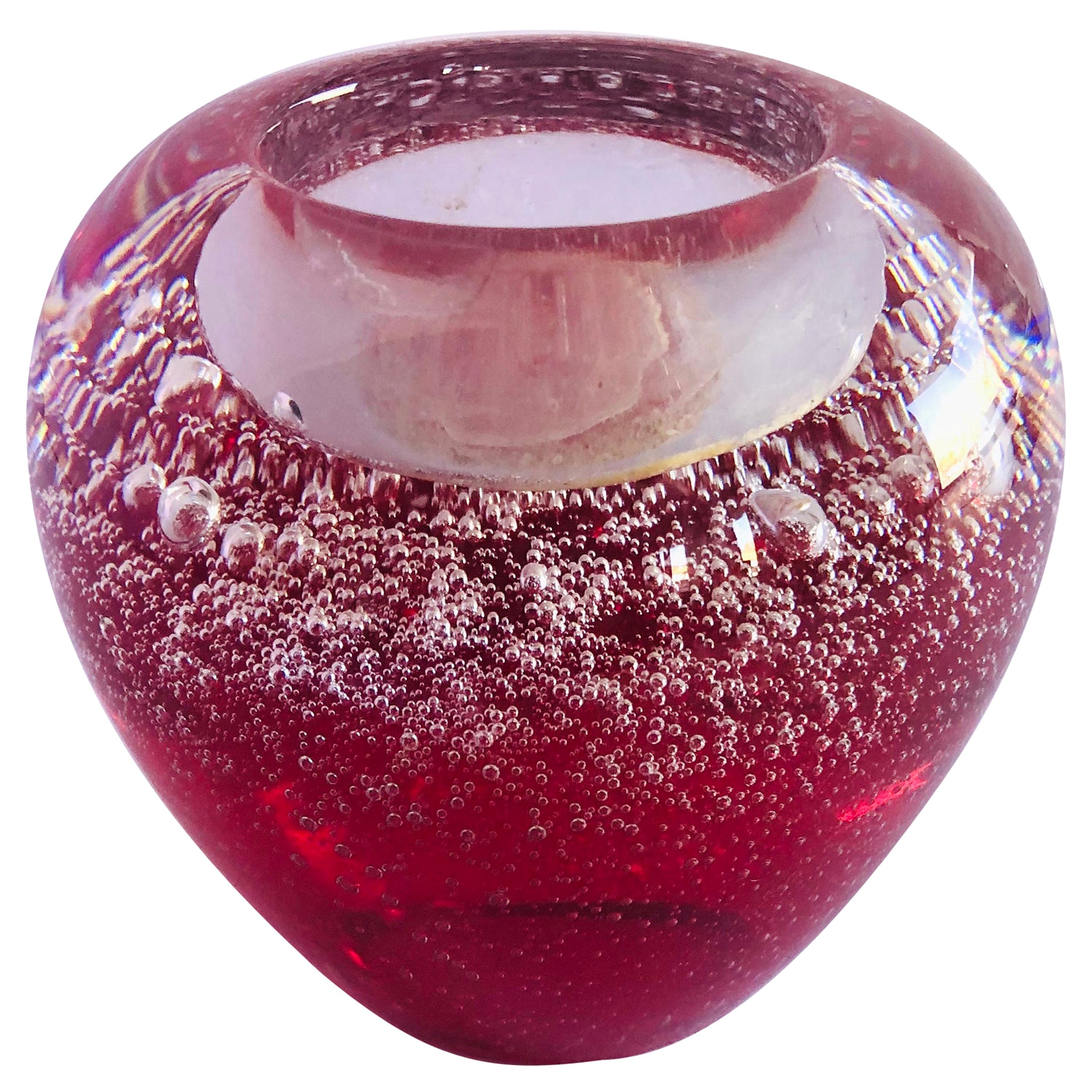 Red Murano Tealight Holder For Sale