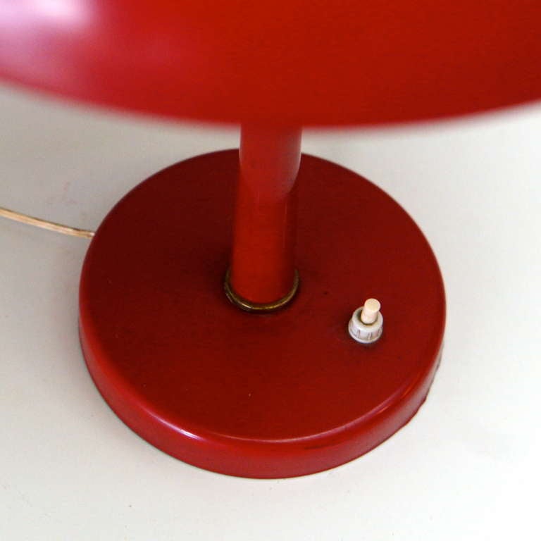 red mushroom table lamp