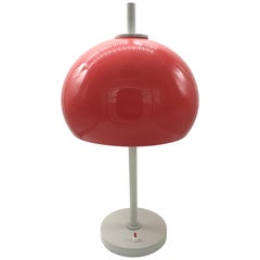 Guzzini Style Red Mushroom Table Lamp, Italy, 1970s
