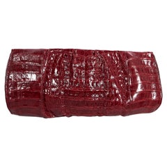 Red Nancy Gonzalez Crocodile Clutch