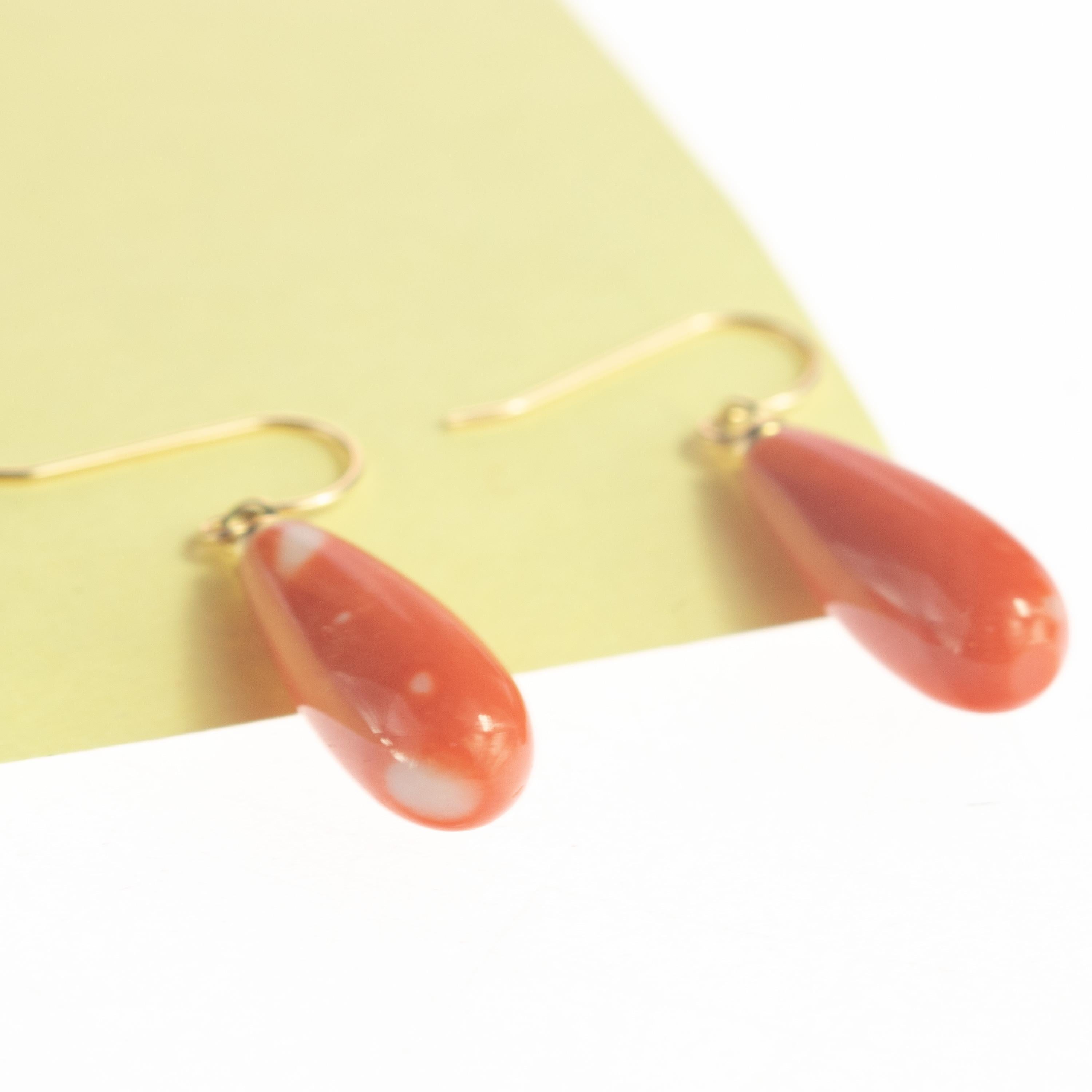 coral drop earrings