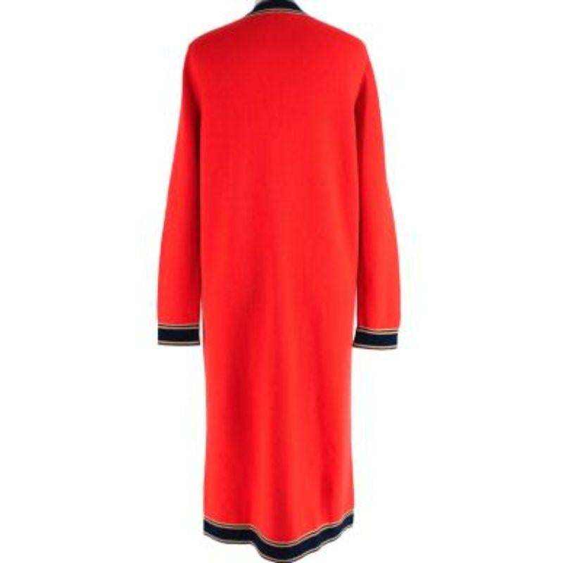 Rote & marineblaue Kaschmir-Strickjacke mit Knopfleiste CC im Zustand „Hervorragend“ im Angebot in London, GB