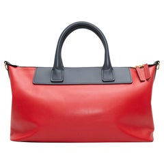 Bolso Tote Crossbody de Piel Marni Rojo y Azul Marino