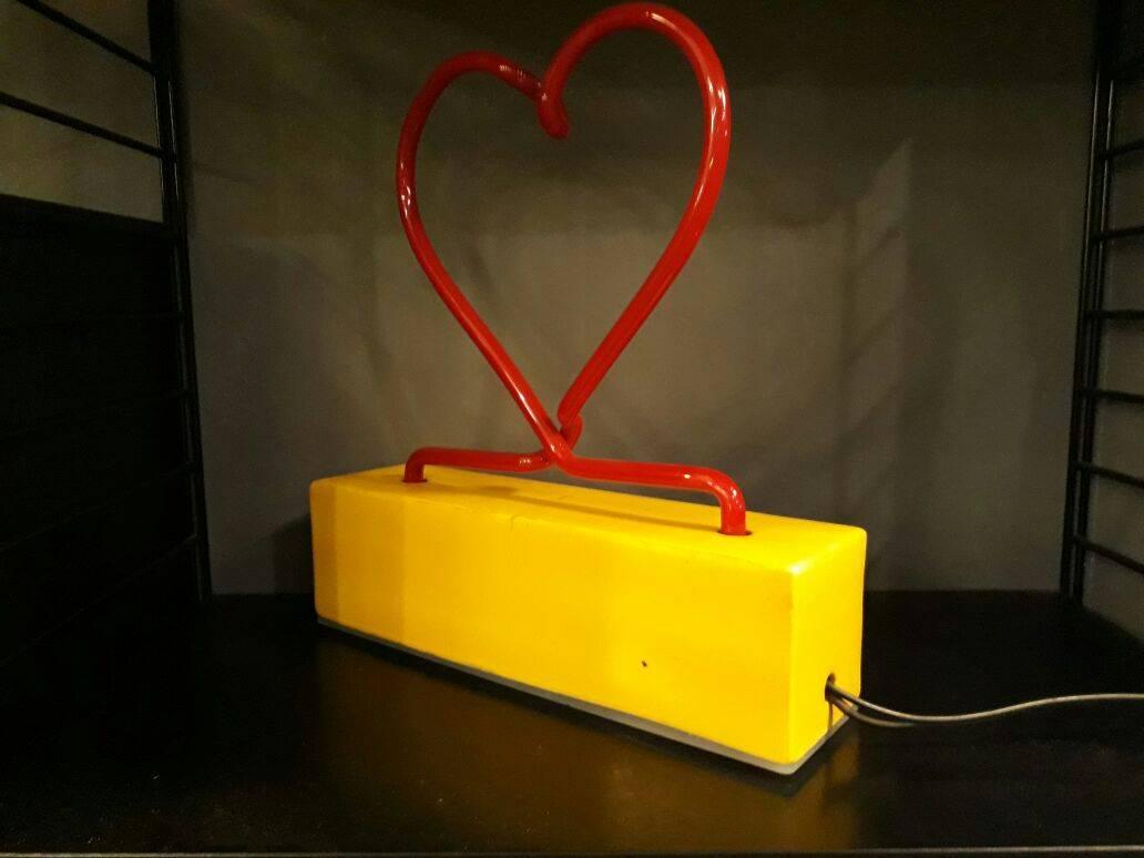 Red Neon Lamp in the Shape of a Heart by Diego Matthai In Excellent Condition In Mexico City, MX
