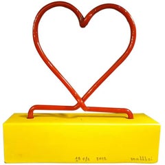 Red Neon Lamp in the Shape of a Heart by Diego Matthai