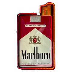 Vintage red NEON sign "Marlboro" illuminated advertising, 1990s