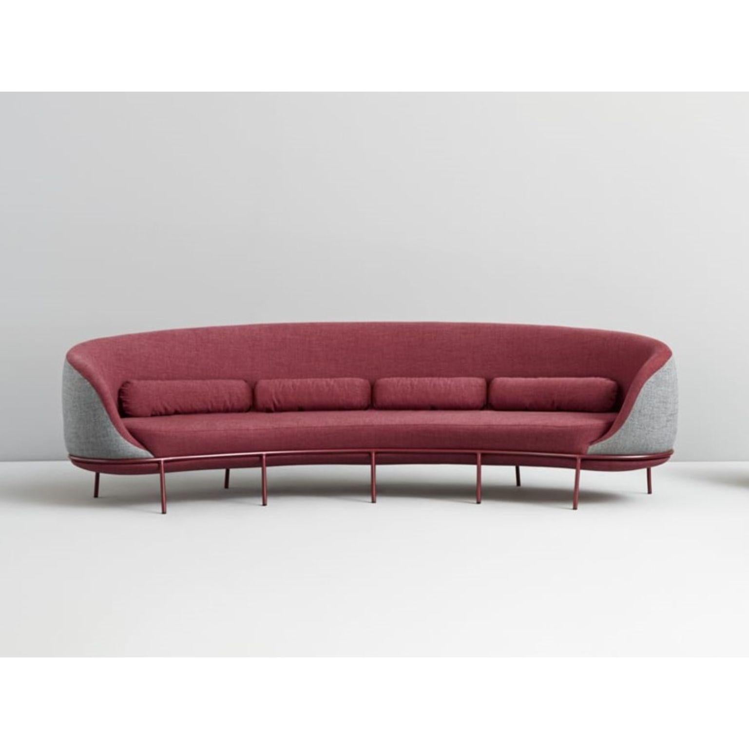 Red nest sofa by Pepe Albargues
Dimensions: W340, D110, H80, seat41
Materials: Iron structure and MDF board
Foam CMHR (high resilience and flame retardant) for all our cushion filling systems
Painted or chromed legs
Stainless steel