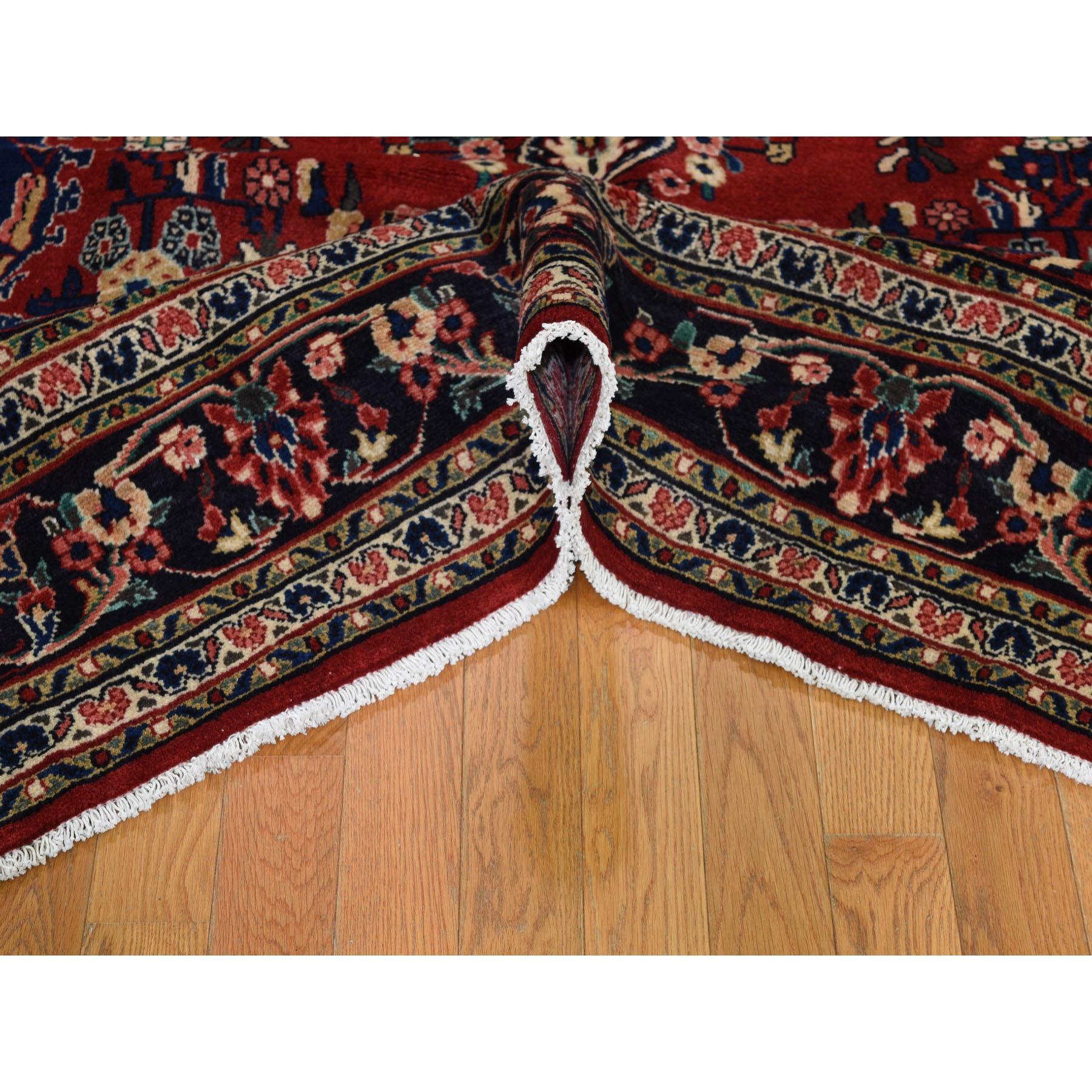 Mid-20th Century Red Persian Bibikabad Exc Condition Pure Wool Hand Knotted Rug, 6'8