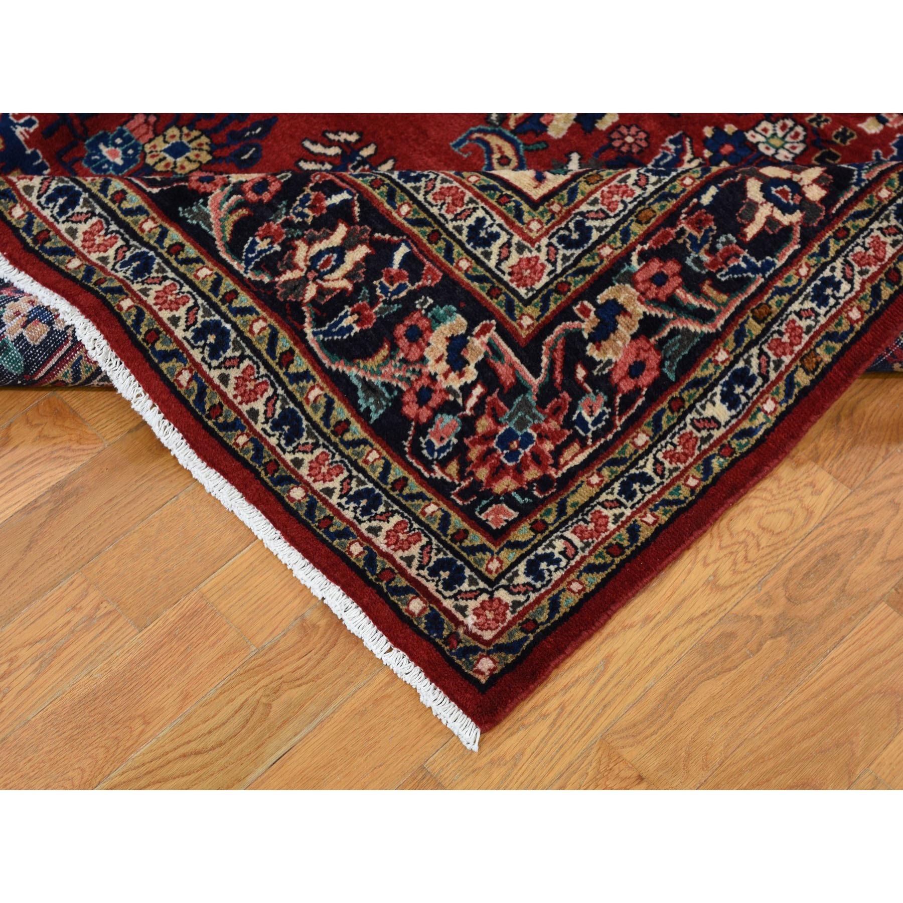 Red Persian Bibikabad Exc Condition Pure Wool Hand Knotted Rug, 6'8
