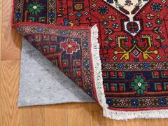 Red Persian Hamadan Pure Wool Hand Knotted Oriental Rug