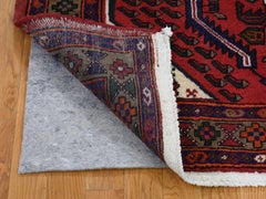 Red Persian Hamadan Pure Wool Hand Knotted Oriental Rug