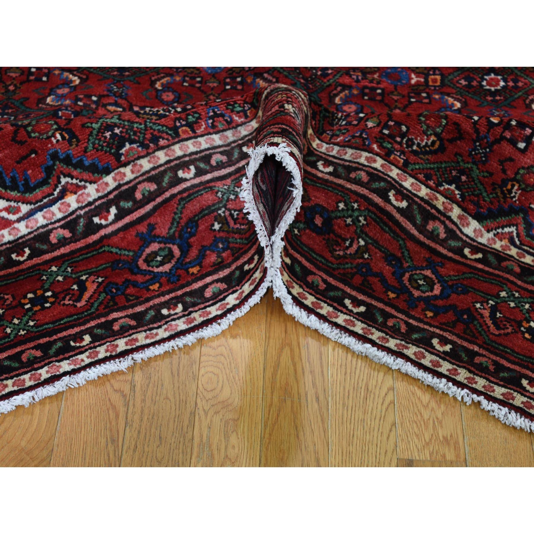 Mid-20th Century Red Persian Hamadan Pure Wool Hand Knotted Oriental Rug, 6'9