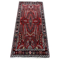 Red Persian Hamadan Pure Wool Hand Knotted Oriental Rug