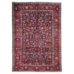 Red Persian Mahal Pure Wool Hand Knotted Oriental Rug, 7'0" x 9'9"