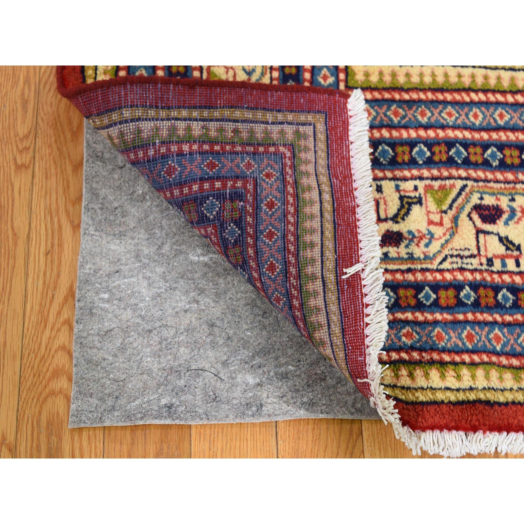 Roter persischer Sarouk Mir Vollflor Reine Wolle Kleines Design Handgeknüpfter Teppich (Persisch) im Angebot