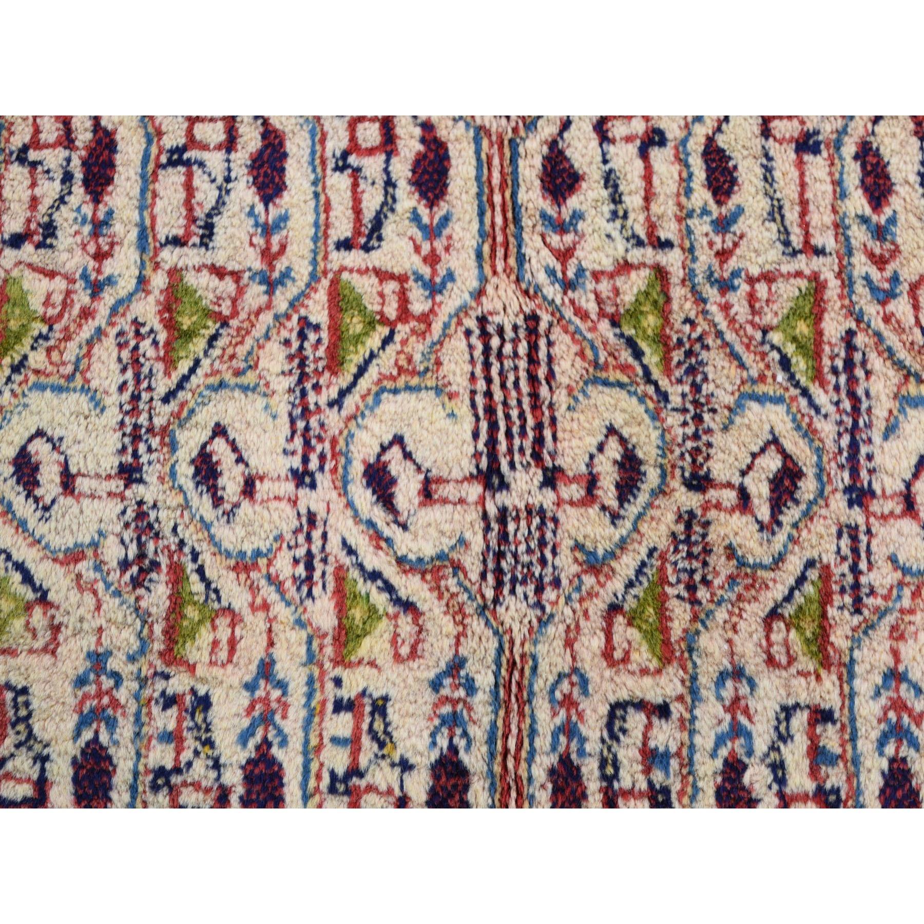 Roter persischer Sarouk Mir Vollflor Reine Wolle Kleines Design Handgeknüpfter Teppich im Angebot 2