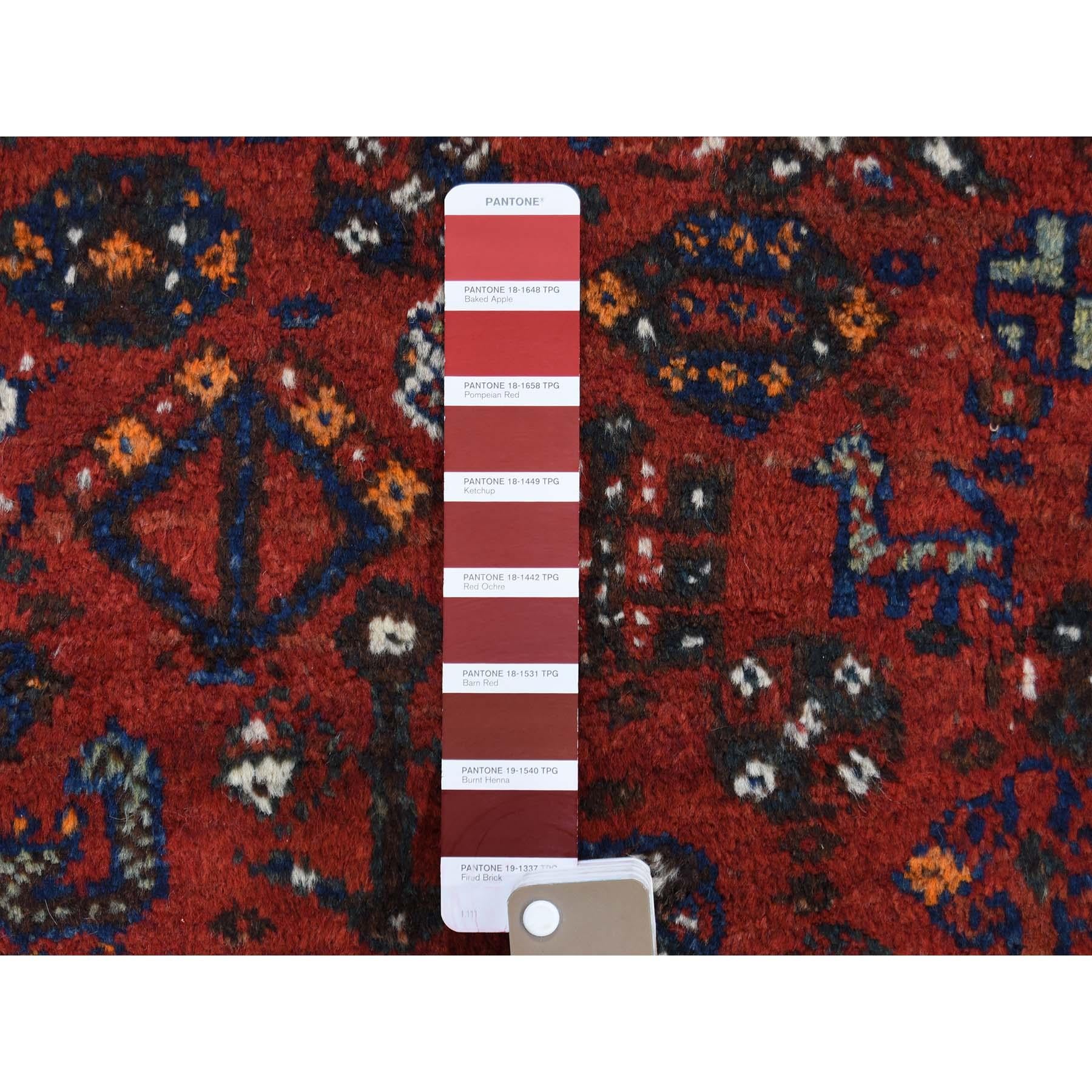 Red Persian Shiraz Pure Wool Hand Knotted Oriental Rug 2