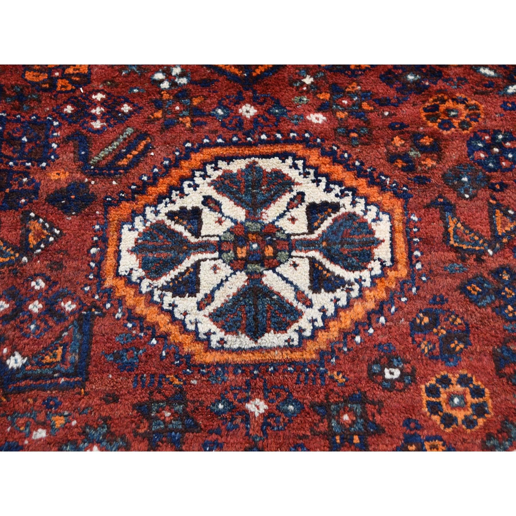 Red Persian Shiraz Pure Wool Hand Knotted Oriental Rug 3