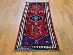 Red Persian Shiraz Pure Wool Runner Hand Knotted Oriental Rug