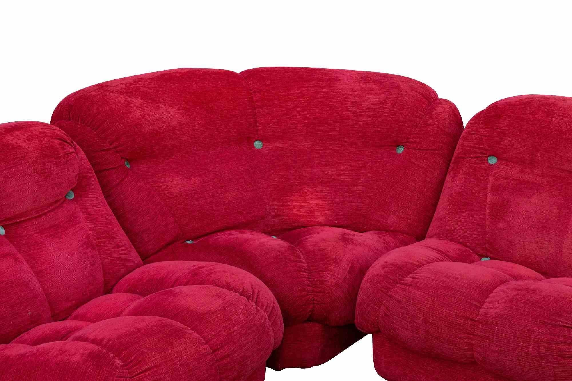 Red Nuvolone Sofa by Rino Maturi, 1970s In Good Condition For Sale In Roma, IT