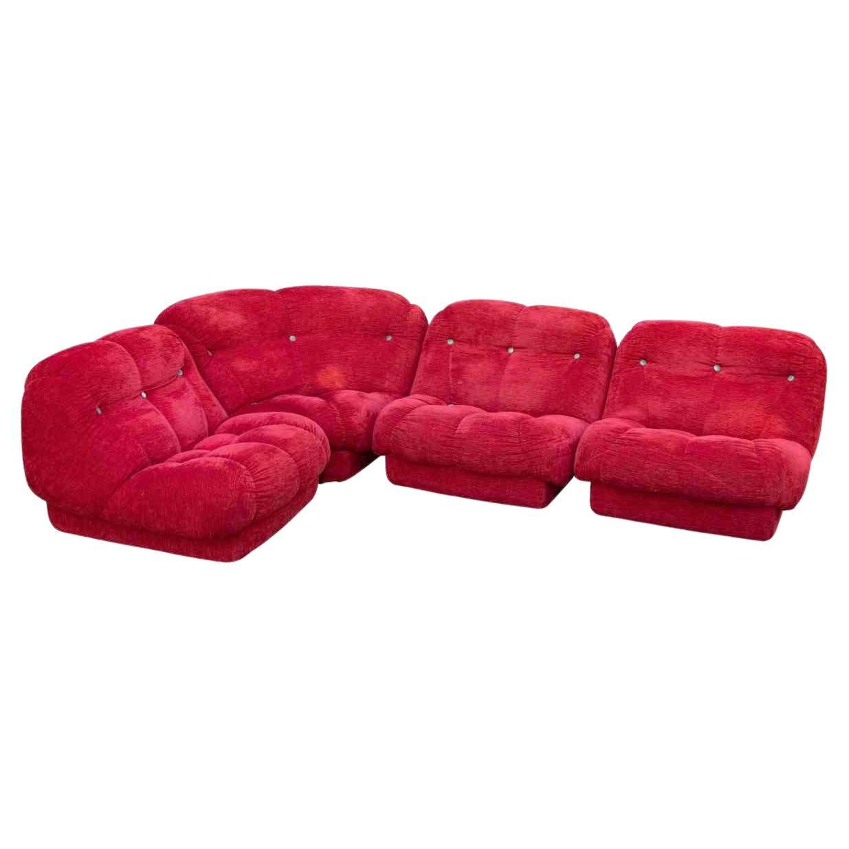 Red Nuvolone Sofa by Rino Maturi, 1970s