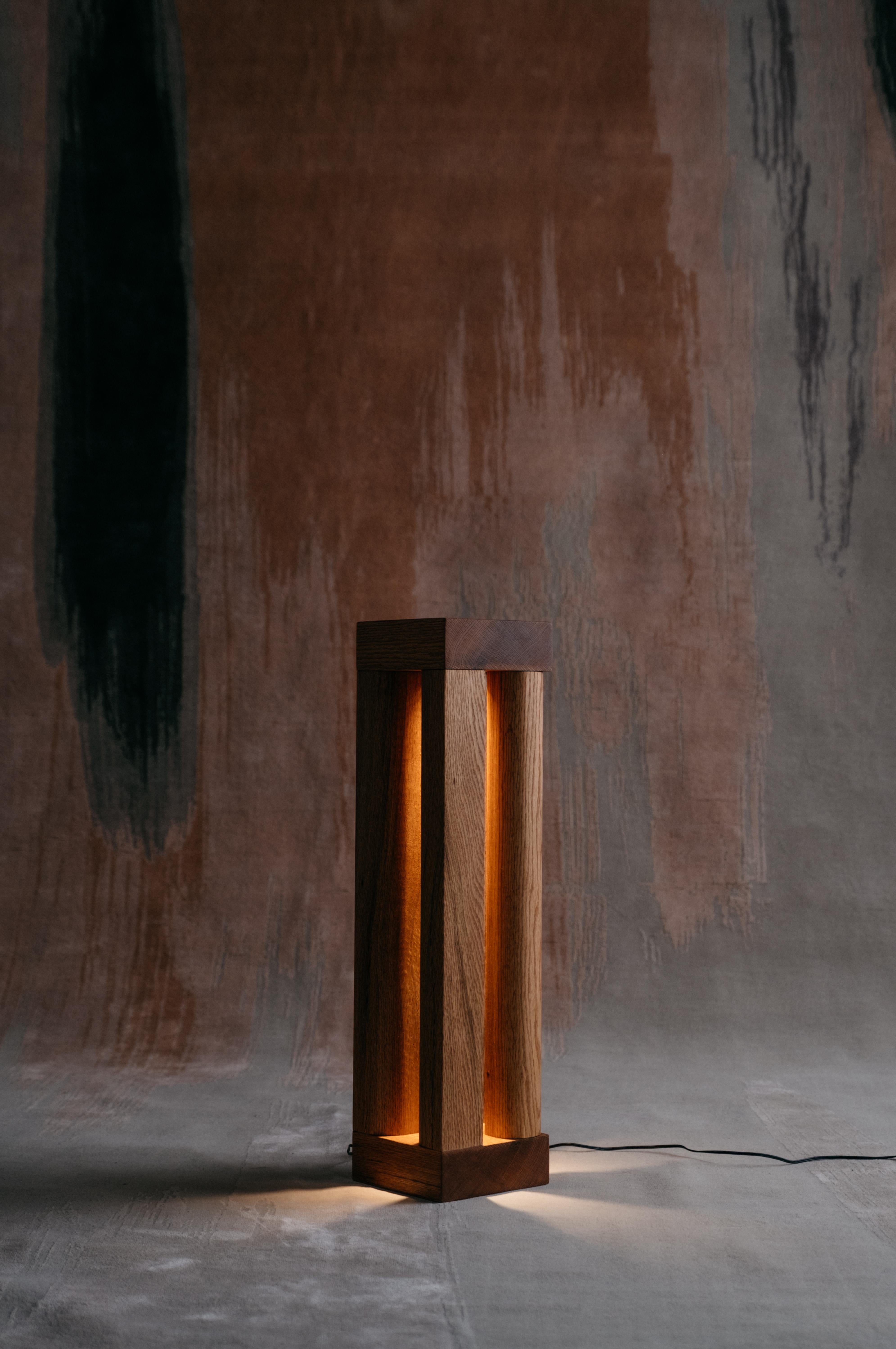 Modern Red Oak Lamp by Odami