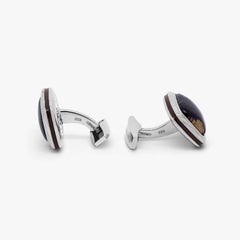 Boutons de manchette en bois de chêne rouge et argent sterling, édition limitée