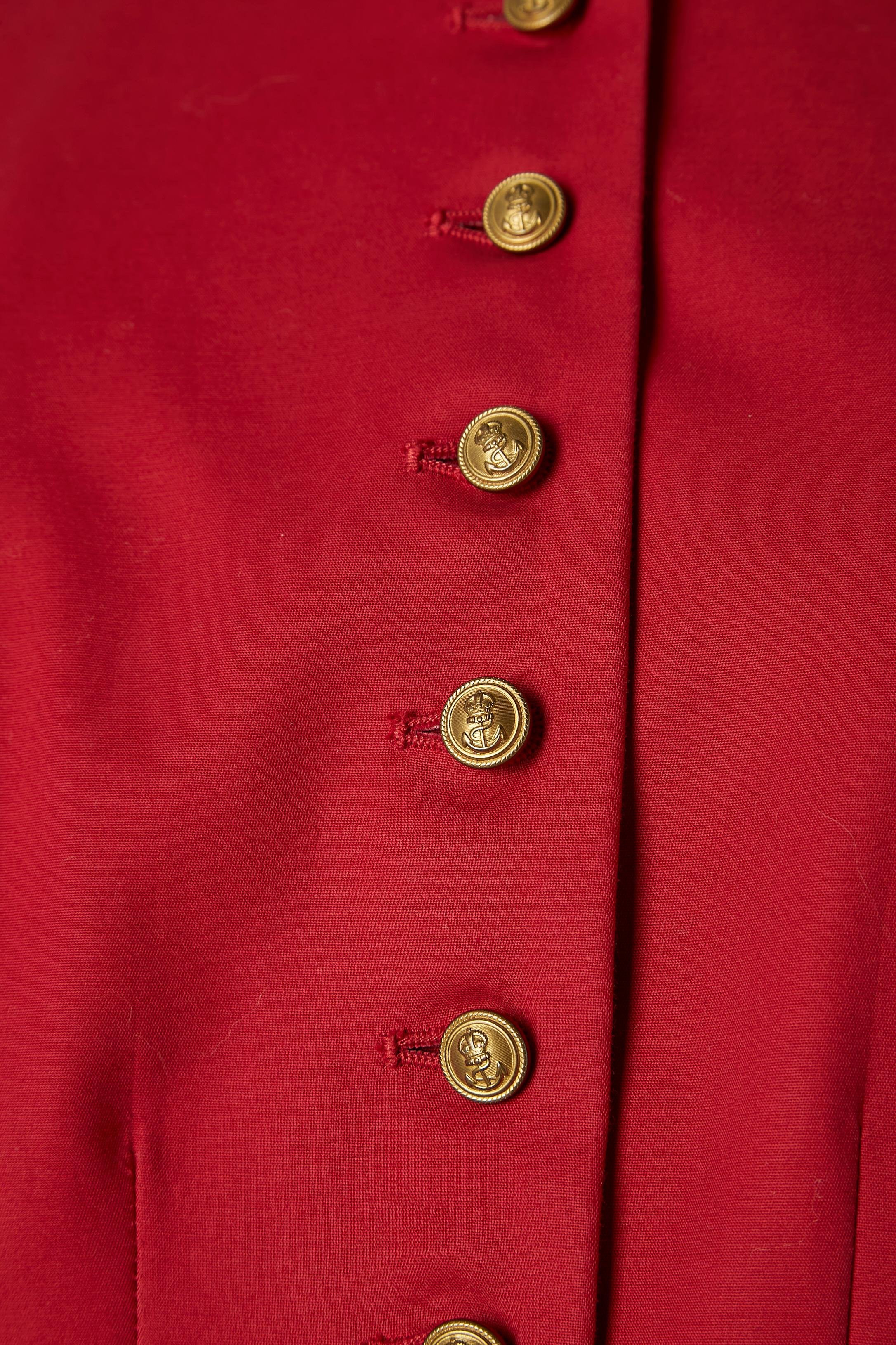 Red officer single-breasted jacket Lauren by Ralph Lauren  In Excellent Condition For Sale In Saint-Ouen-Sur-Seine, FR