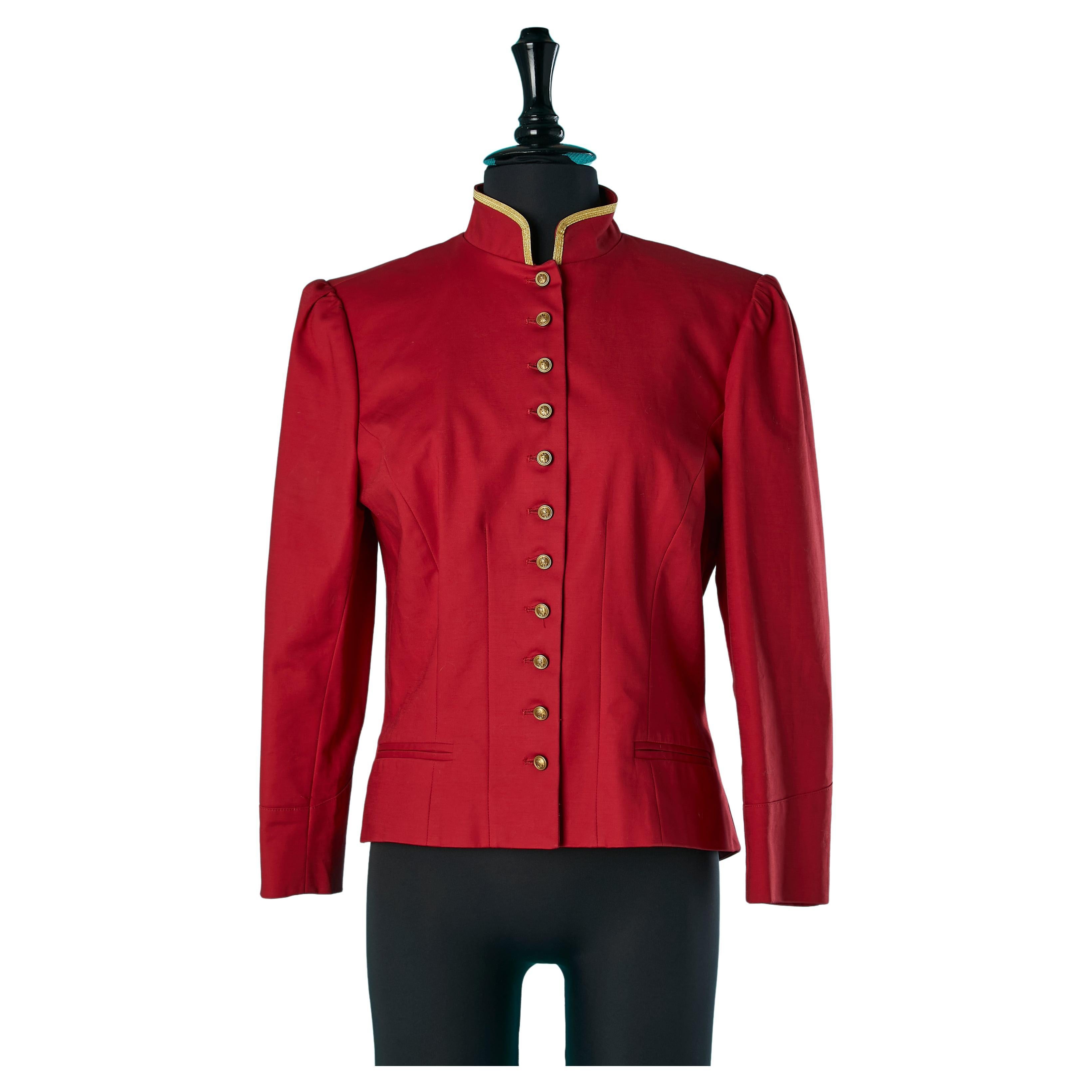 Red officer single-breasted jacket Lauren by Ralph Lauren For Sale at  1stDibs