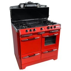 Antique Red O'Keefe & Merritt Stove, 1948