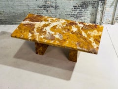 Red Onyx Double Pedestal Dining Table Italy, 1970