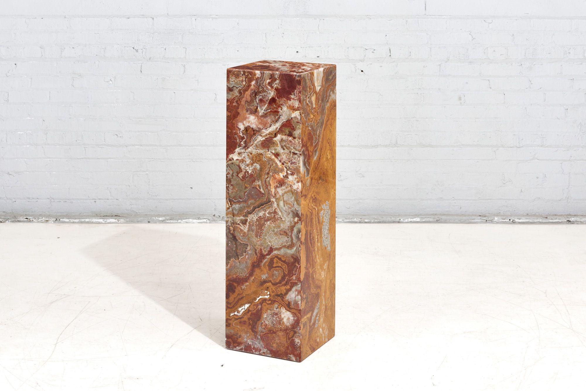 Post-Modern Red Onyx Pedestal, Pace Collection 1970