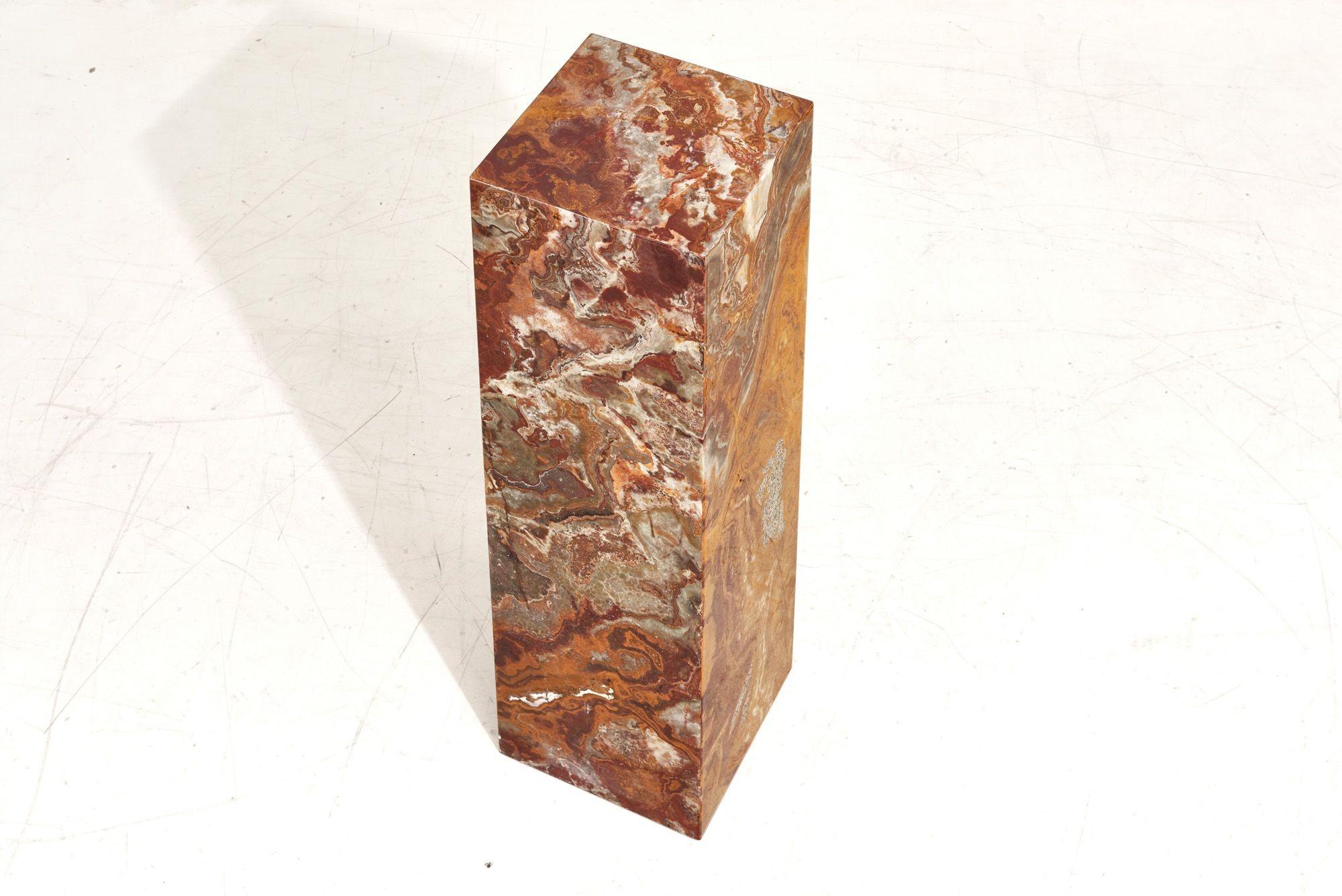 Red Onyx Pedestal, Pace Collection 1970 In Good Condition In Chicago, IL