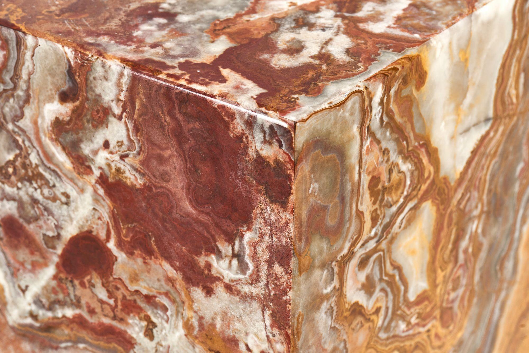 Late 20th Century Red Onyx Pedestal, Pace Collection 1970