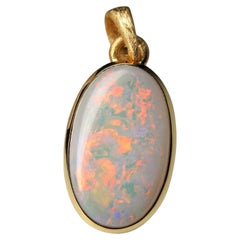 Opal necklace 18K gold plated Sunset Natural Rainbow Australian opal