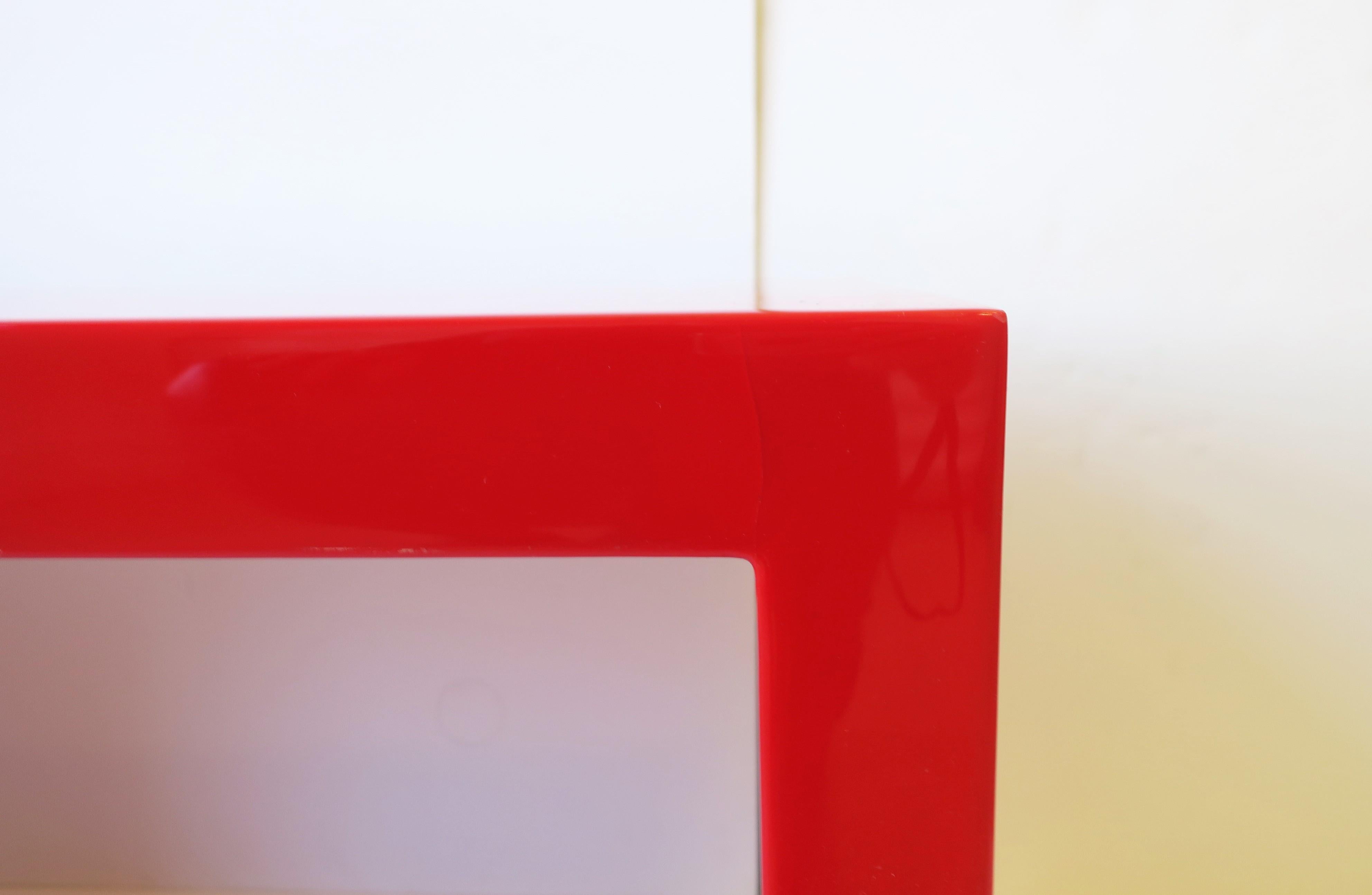 Red Acrylic Bench or Cocktail Table  For Sale 10