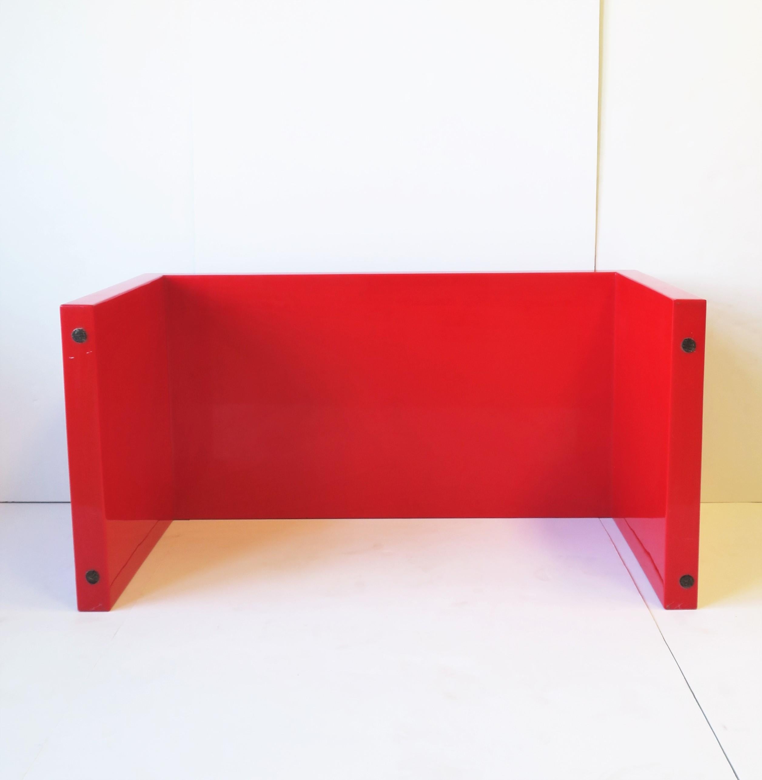 Red Acrylic Bench or Cocktail Table  For Sale 11