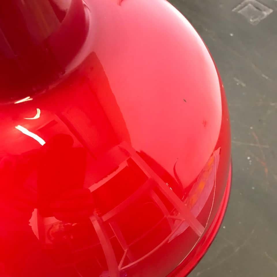 Glass Pendant Lamp in Red Opaque Milkglass by Glashutte Limburg for Lightolier 2