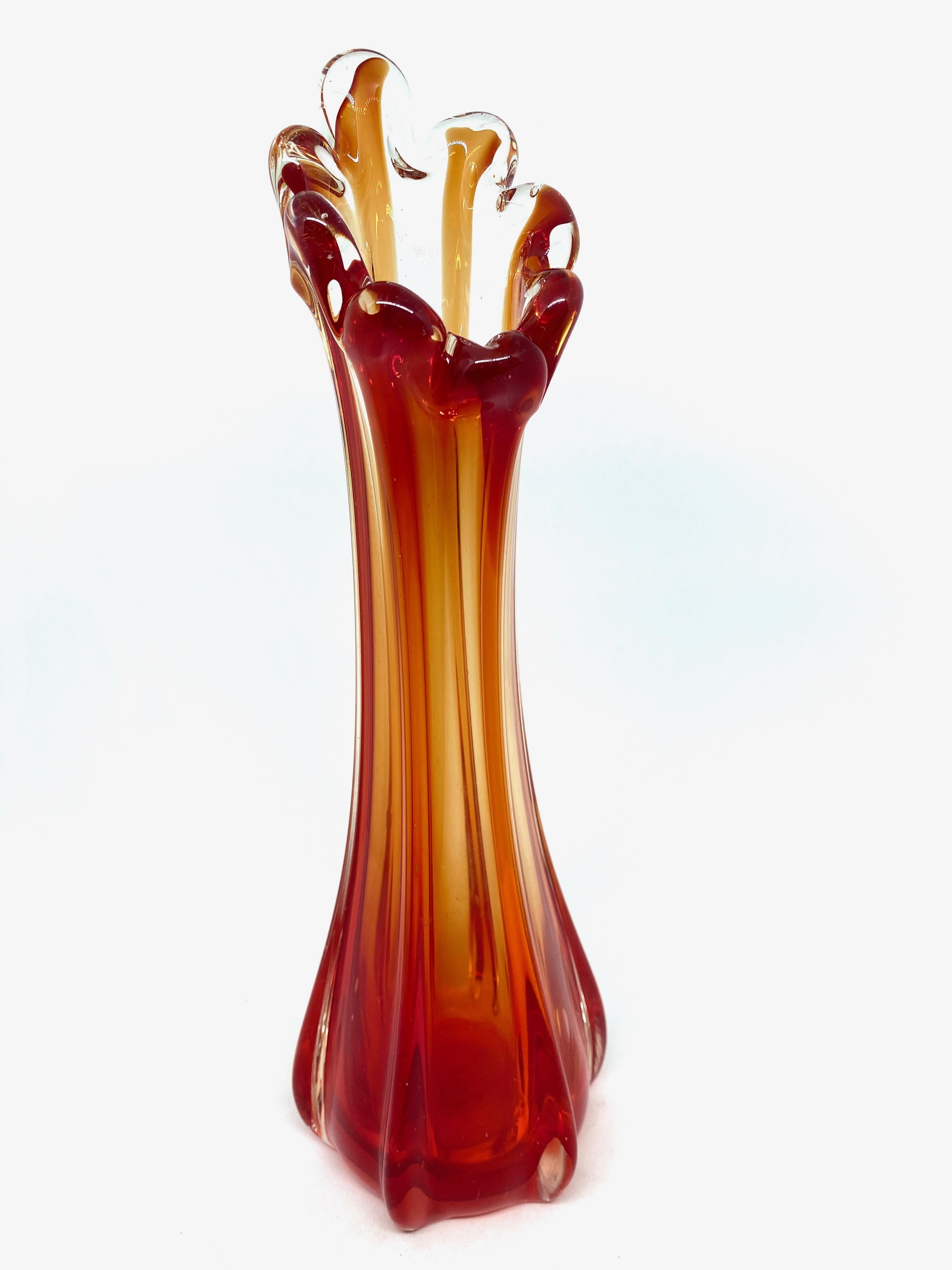 1970s murano glass vase