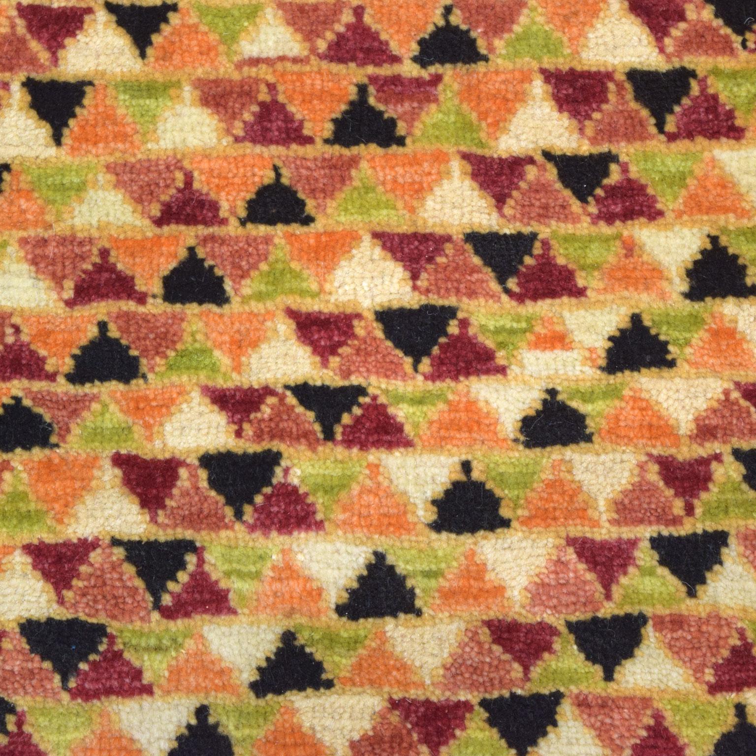 Moderner persischer Ferehan-Teppich, geometrisch, Wolle, Orley Shabahang, 3' x 5' (Indisch) im Angebot
