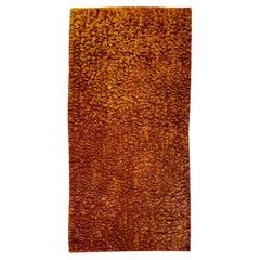 Red, Orange, and Yellow Wool Hand-Knotted Shag Rug, 3' x 5'