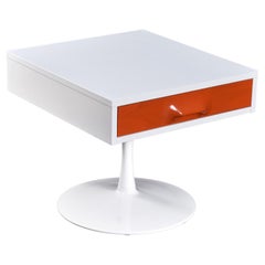 Used Red / Orange "Bittersweet" Chapter One Drawer End Table by Broyhill Premier