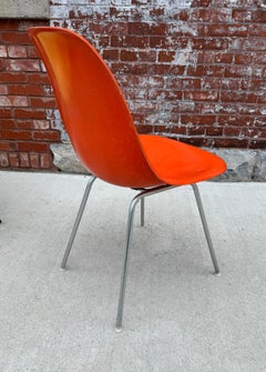 Red /orange  Fiberglass Charles Eames Side Shell Chair, Scoop, Herman Miller