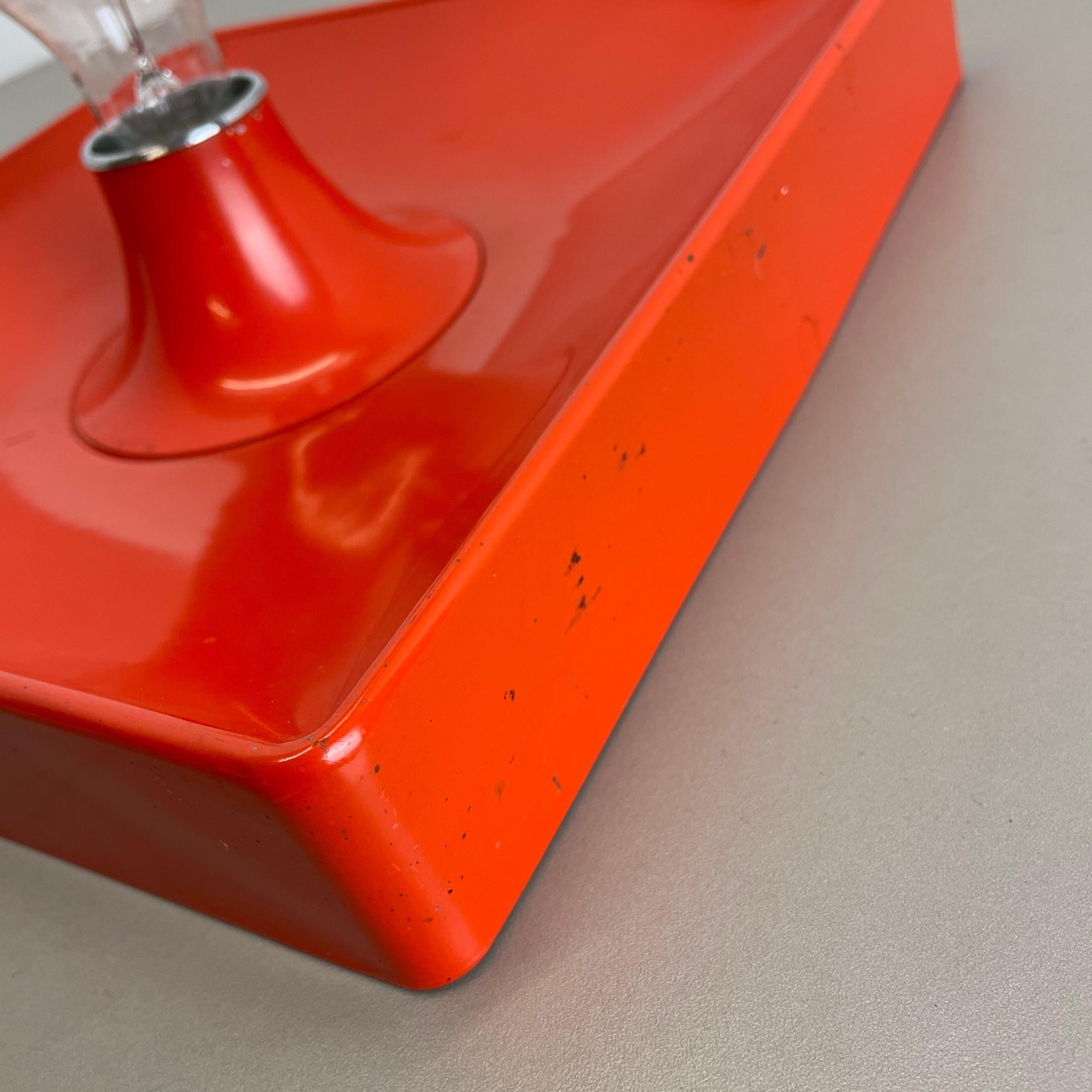 Red-Orange Minimalist Pop Art Metal Wall Light by Sölken Lights, Germany, 1970s For Sale 8