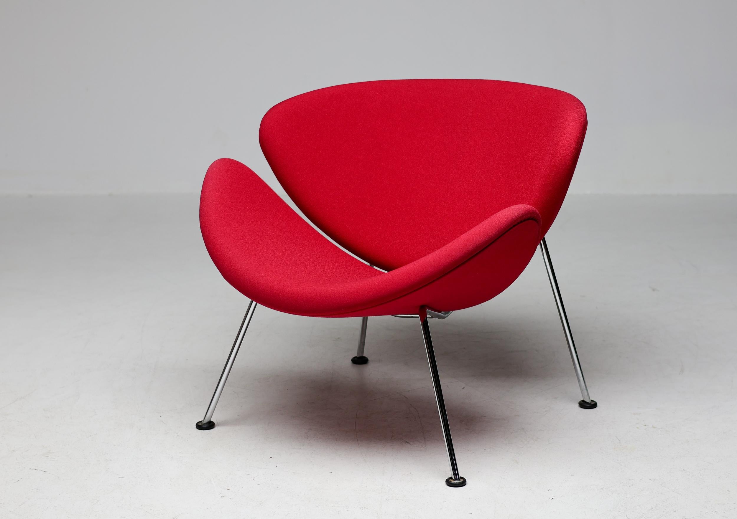 Chaise à tranches rouge orange de Pierre Paulin Bon état - En vente à Dronten, NL